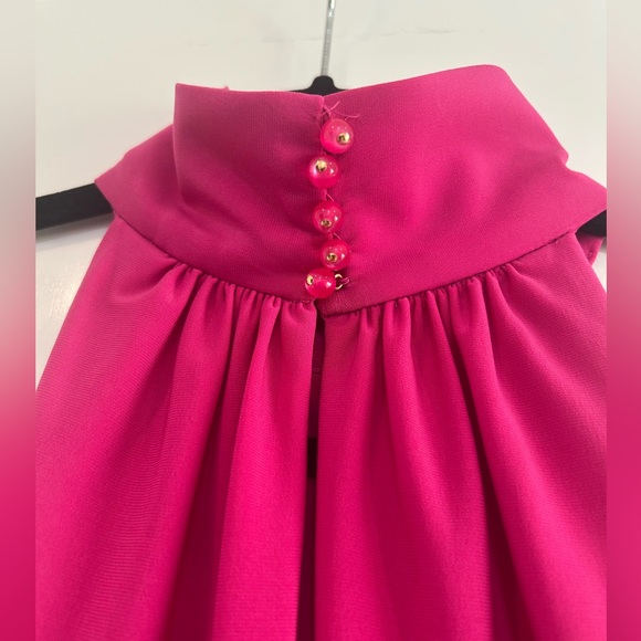 Lauren Ralph Lauren Hot Pink High Neck A Line Sleeveless Dress 12 Barbiecore - Picture 7 of 12